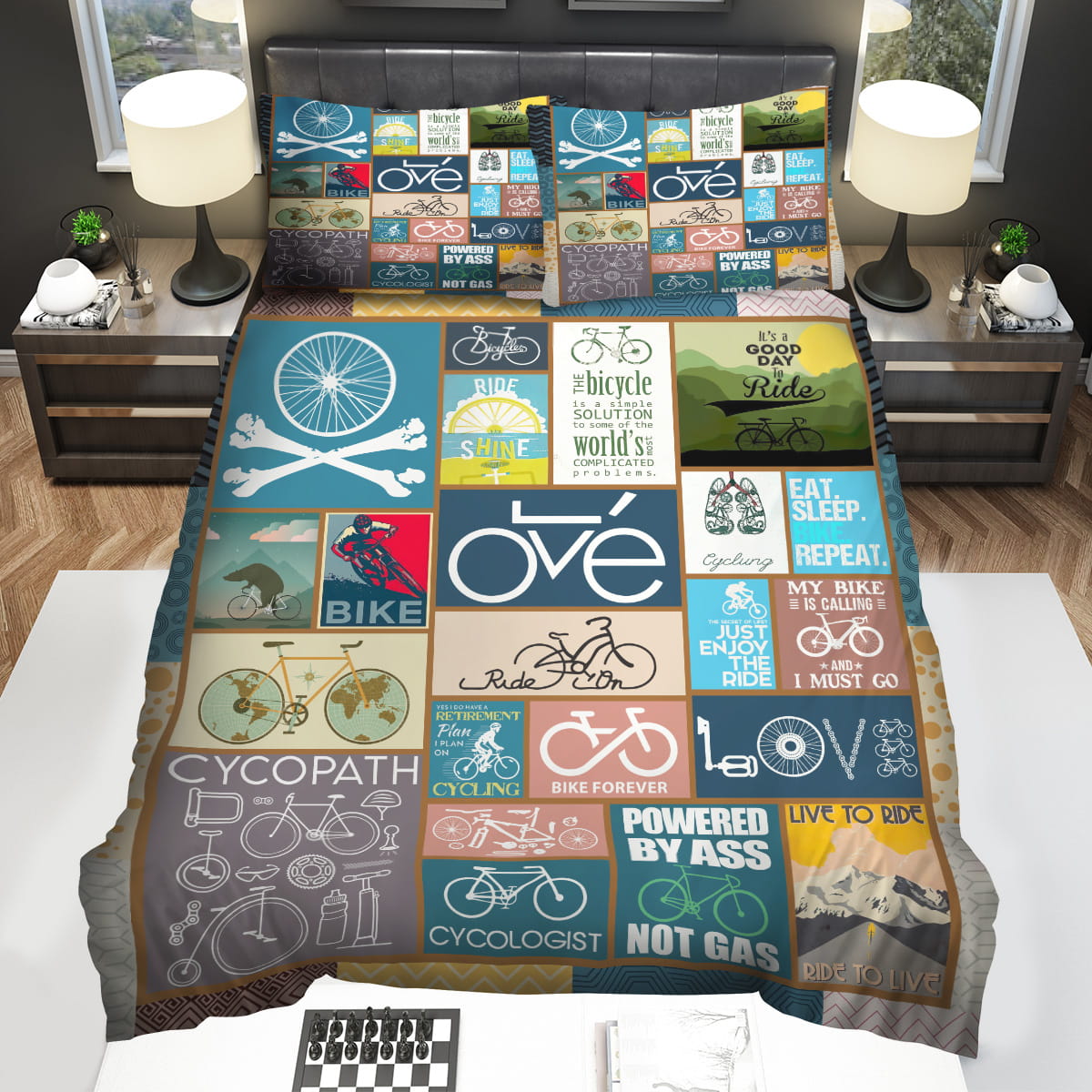 Bicycle Bedding Set Powered By Ass Not Gas Duvet Covers