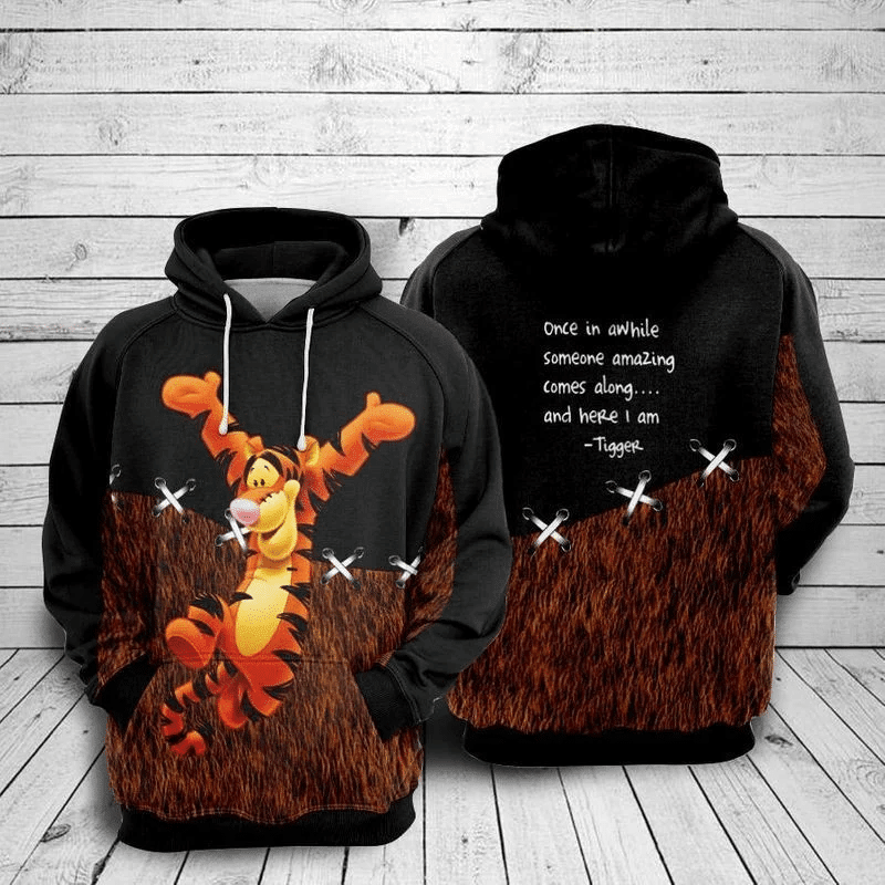 Tigger Winnie The Pooh Over Print 3d Hoodie Zip Hoodie