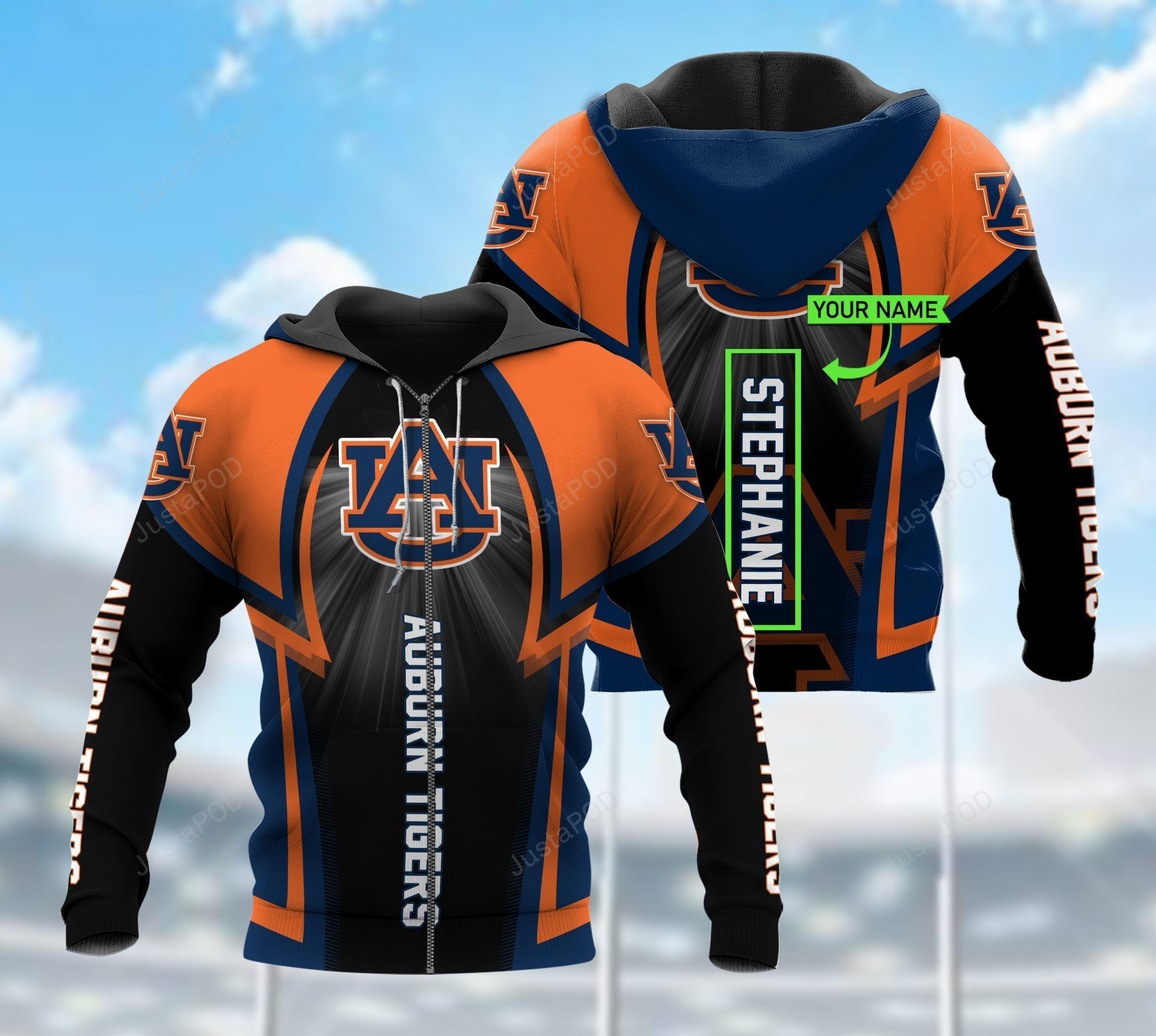 Personalized Auburn Tigers 3D All Over Print Hoodie & Zip Hoodie