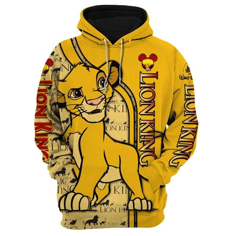 Simba The Lion King Walt Fan Gift, Cartoon Graphic Outfits Aop Hoodie, Zip Hoodie