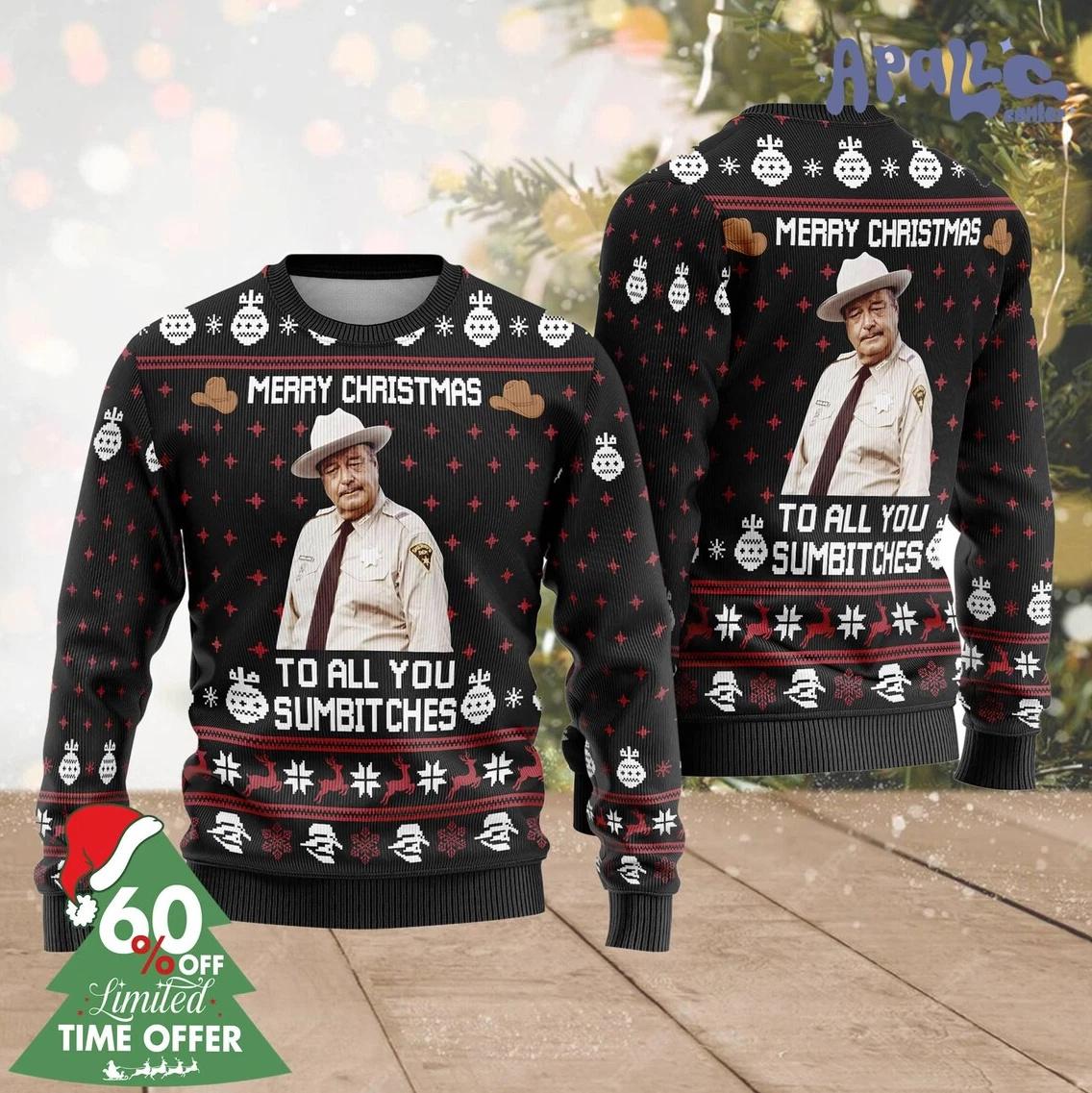 Smokey And The Bandit Merry Ugly Christmas Sweater