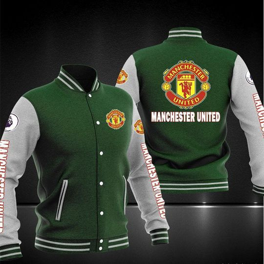 Manchester United Green Baseball Jacket