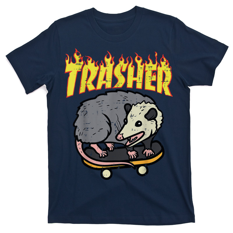 Opossum Skateboard Trasher Funny Possum Skater T-Shirt