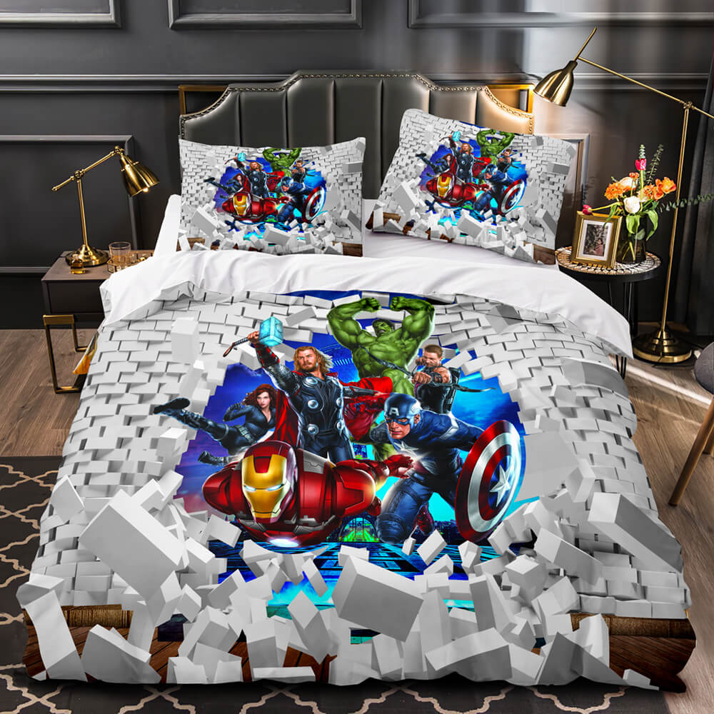MV Bedding Set Superheroes Breaking The Wall Duvet Covers