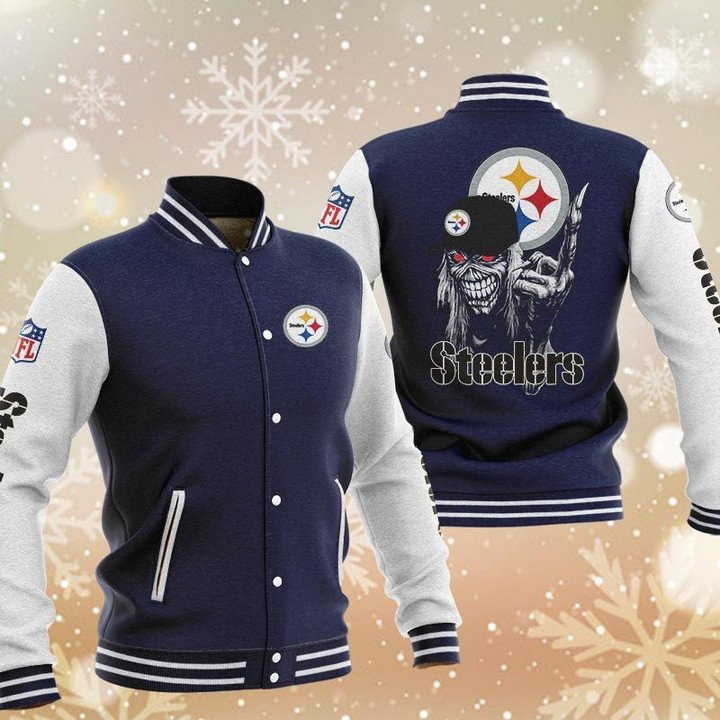 Pittsburgh Steelers Maiden Dark Blue Baseball Jacket