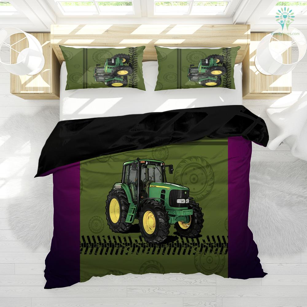 Farmer Bedding Set Farmer Tractor Graphic Wheel Pattern Duvet Covers