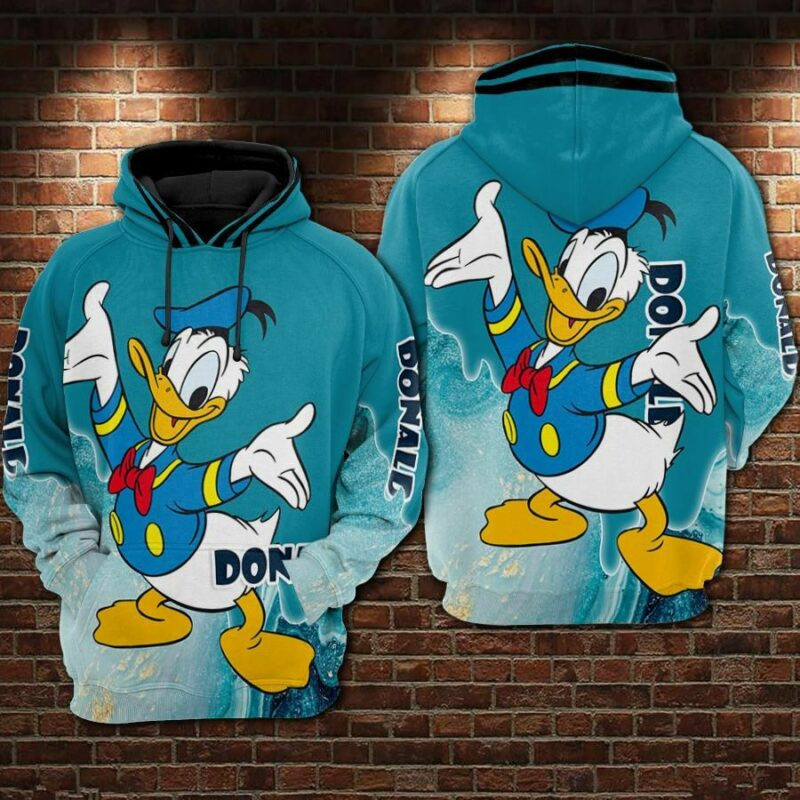 Donald Duck Movies Over Print 3d Hoodie Zip Hoodie