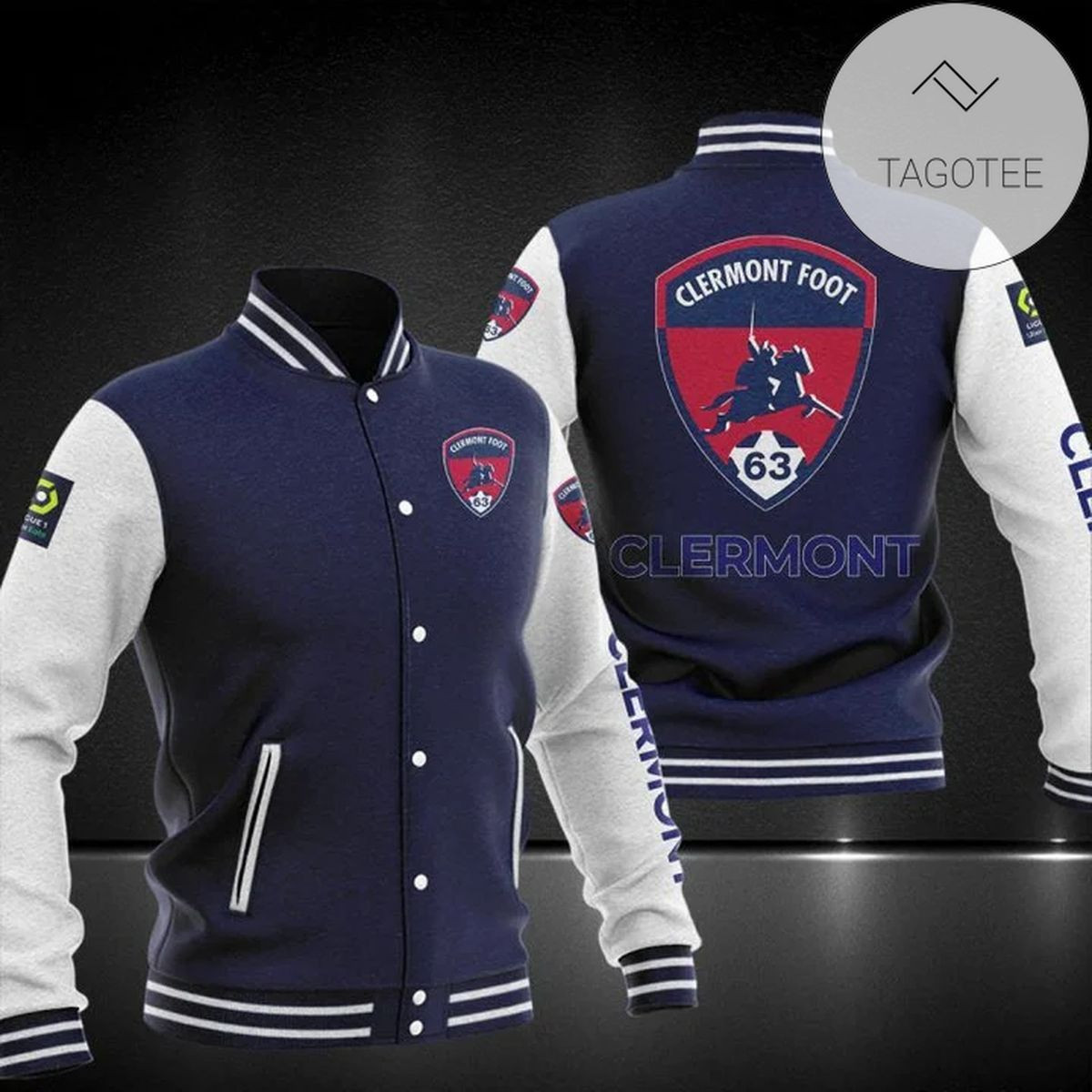 Clermont Foot 63 Dark Blue White Baseball Jacket