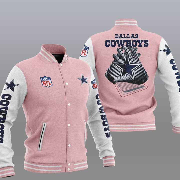 Cowboys Pink 2 Hand Baseball Jacket