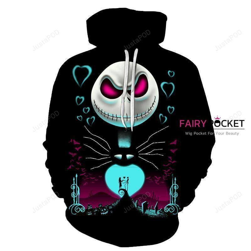 The Nightmare Before Christmas Jack Skellington Sally 3D All Over Print Hoodie & Zip Hoodie