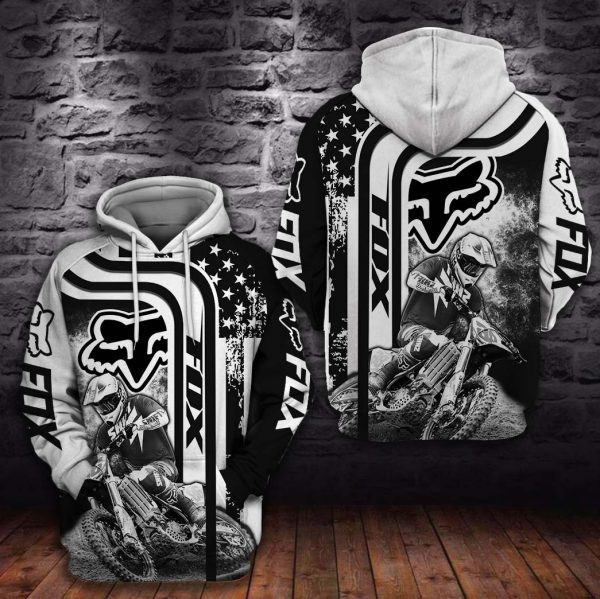 Fox Racing Motorcycles US Flag Nice 3D All Over Print Hoodie & Zip Hoodie