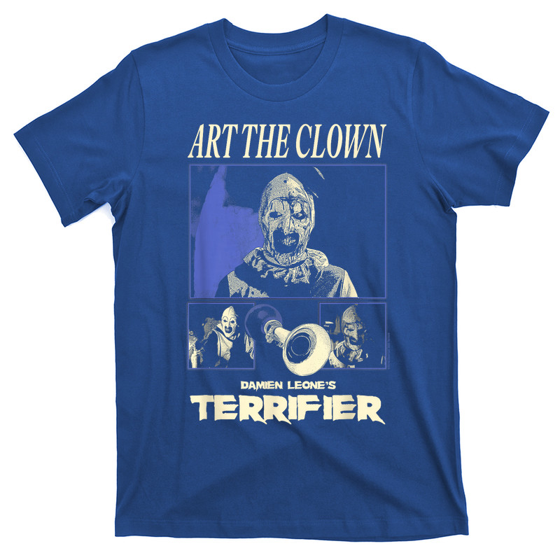 Terrifier Art The Clown Black And White Panels Horror Movie T-Shirt