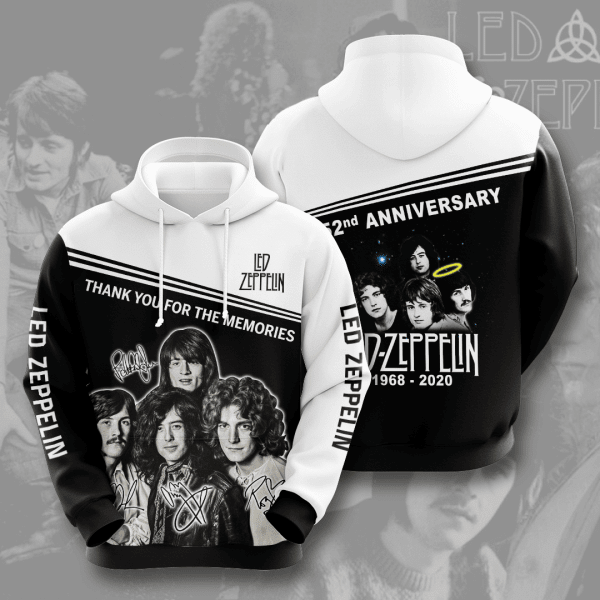 Led Zeppelin 52th Anniversary 1968 2020 Signature Design Gift For Fan Custom 3d Hoodie All Over Printed Hoodie