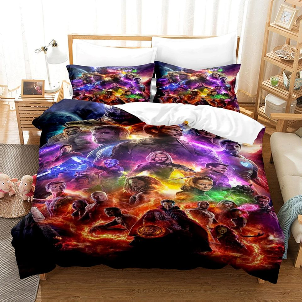 MV Bedding Set Avengers Superheroes Infinity Stones Colors Duvet Covers