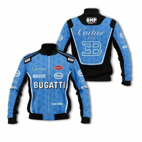 Personalized Bugatti Racing Cartier Paris Bomber Jacket 897 10