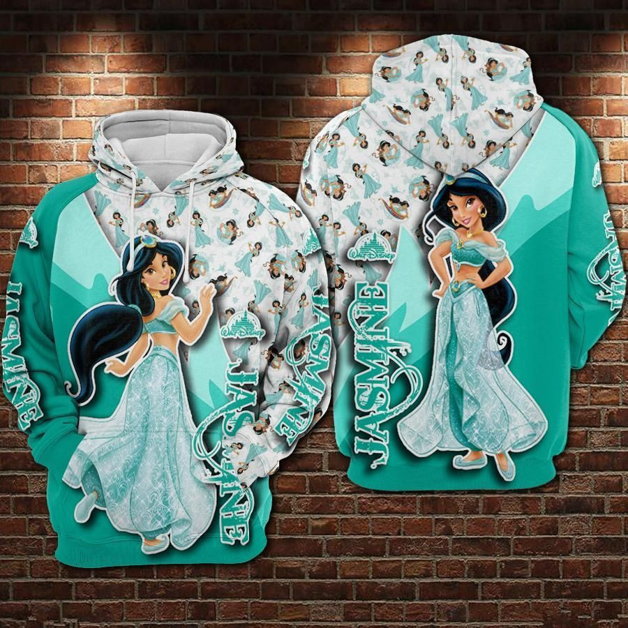 Jasmine Cartoon Aladdin And The Magic Lamp Over Print 3d Hoodie Zip Hoodie 6