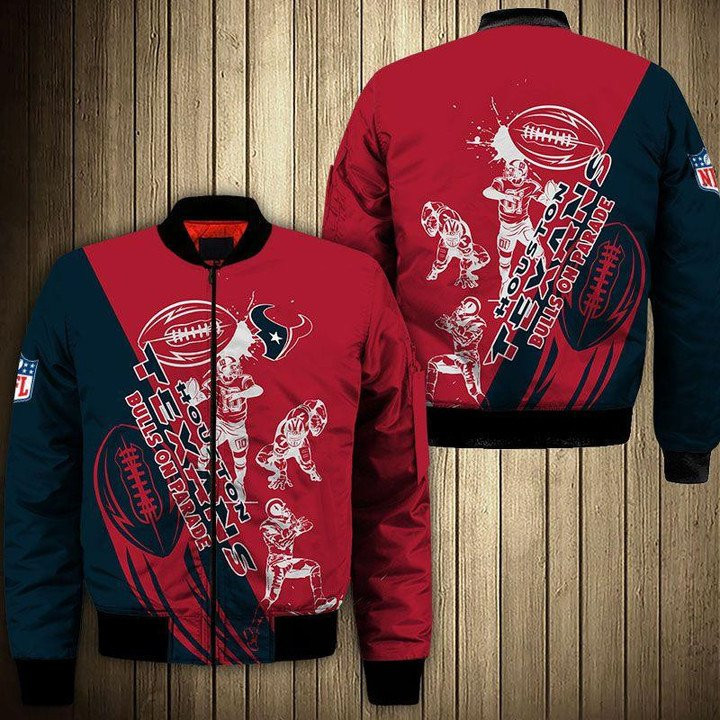 Houston Texans Red Blue Bomber Jacket V8