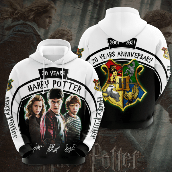 Harry Potter 20 Years Anniversary Character Signature Design Gift For Fan Custom 3d Hoodie All Over Printed Hoodie