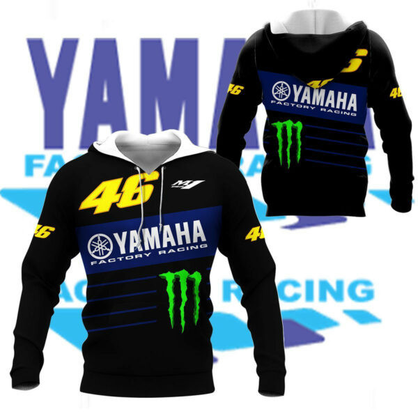 Yamaha Factory Racing Shirt 421,   3d Hoodie Zip Hoodie 2010