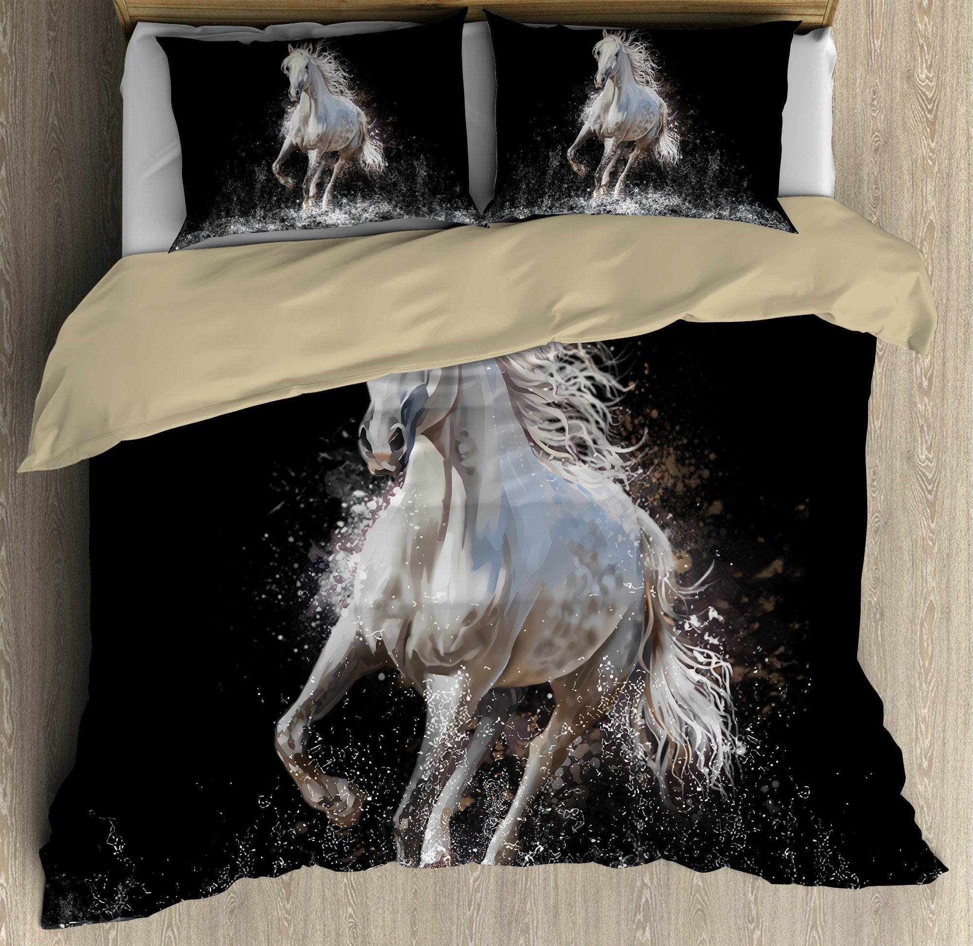 Horse Bedding Set Horse Running On Water Duvet Covers