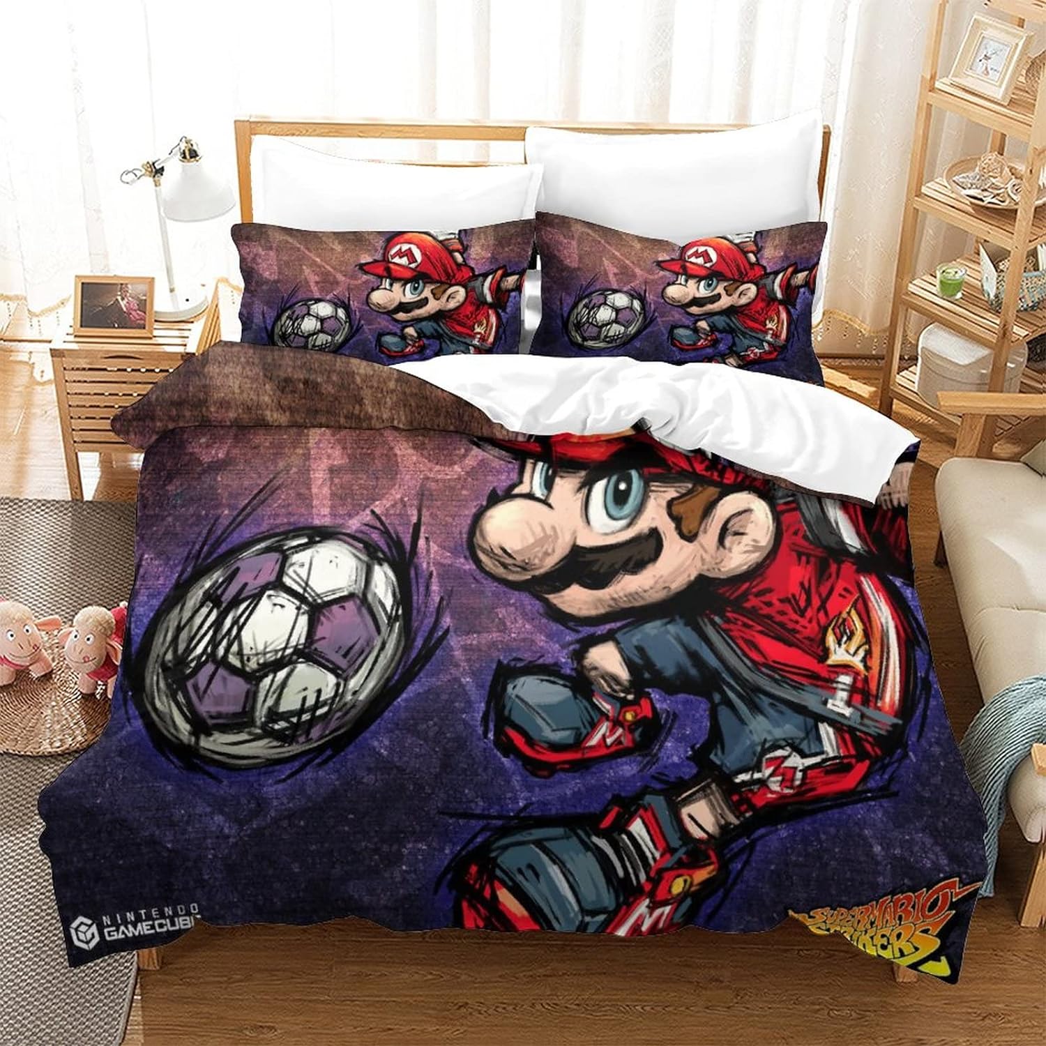 Mario Bedding Set Mario Playing Soccer Duvet Covers