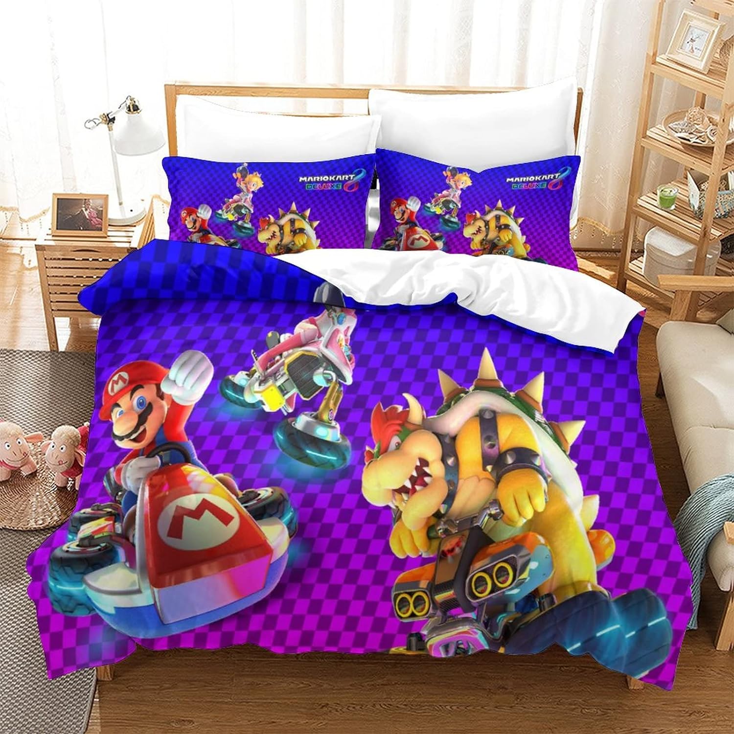 Mario Bedding Set MarioKart Deluxe Peach Bowser Duvet Covers