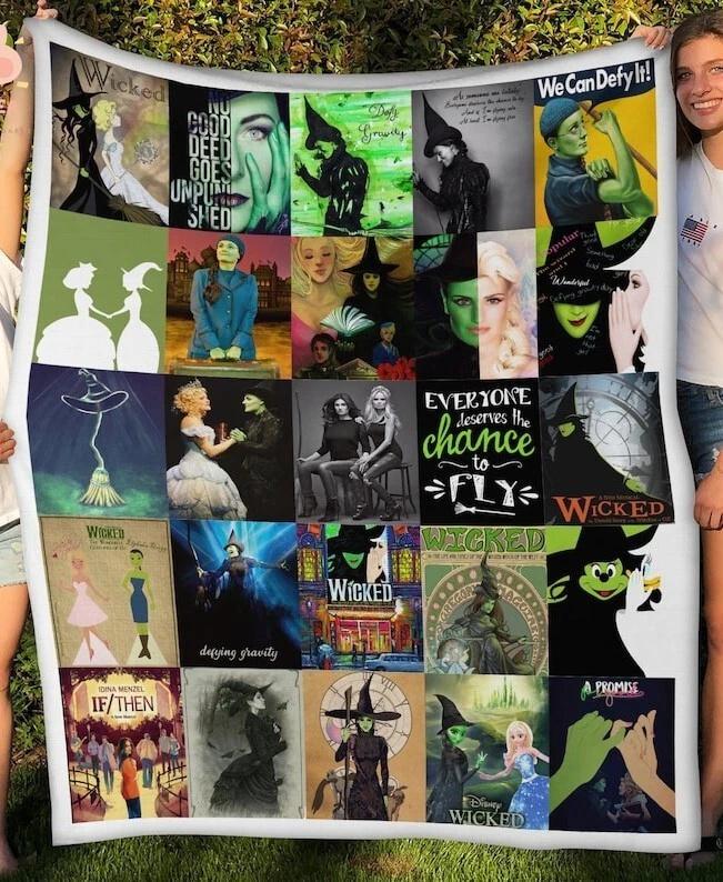 Wicked The Musical Fleece Sherpa Blanket