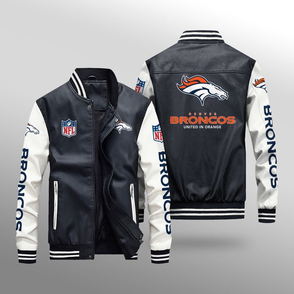 Denver Broncos Leather Bomber Jacket BG03