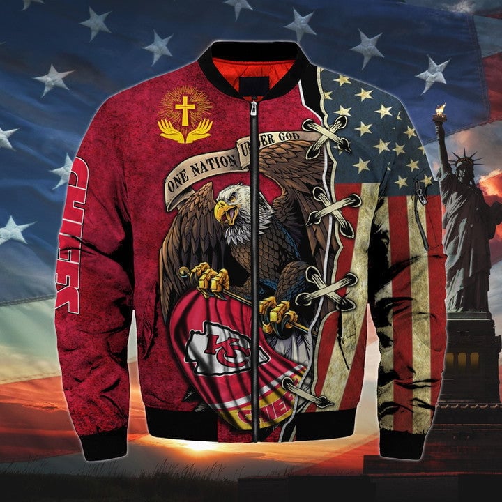 One Nation Under God Kansas City Chiefs Bomber Jackets