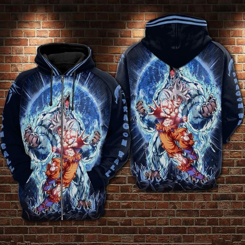 Goku Mastered Ultra Over Print 3d Hoodie Zip Hoodie