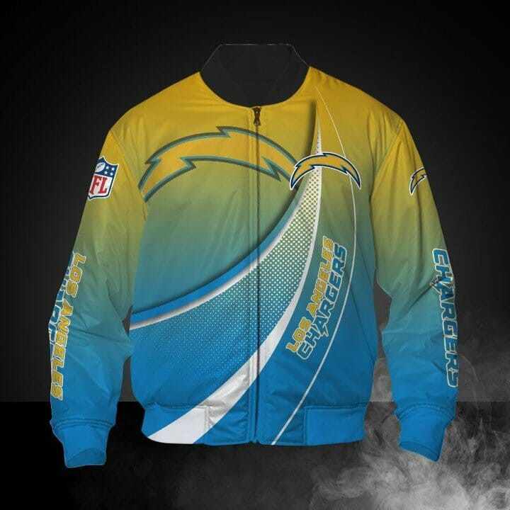 Los Angeles Chargers Gold Blue Bomber Jacket