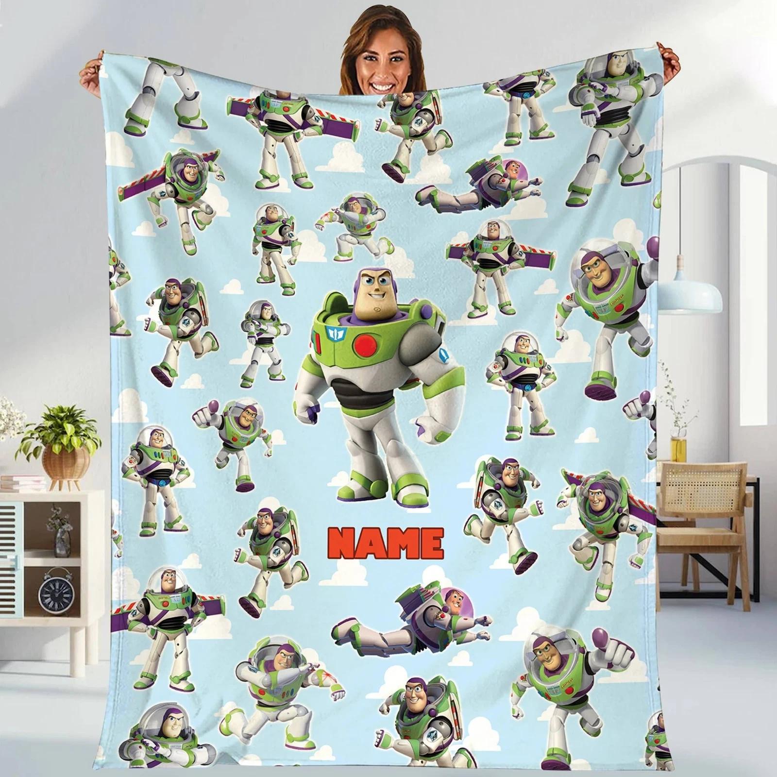 Personalized Toy Story Buzz Lightyear Fleece Sherpa Blanket