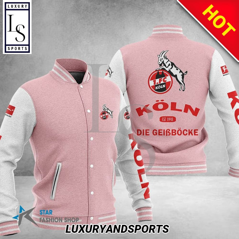 1. FC K?ln Pink White Baseball Jacket