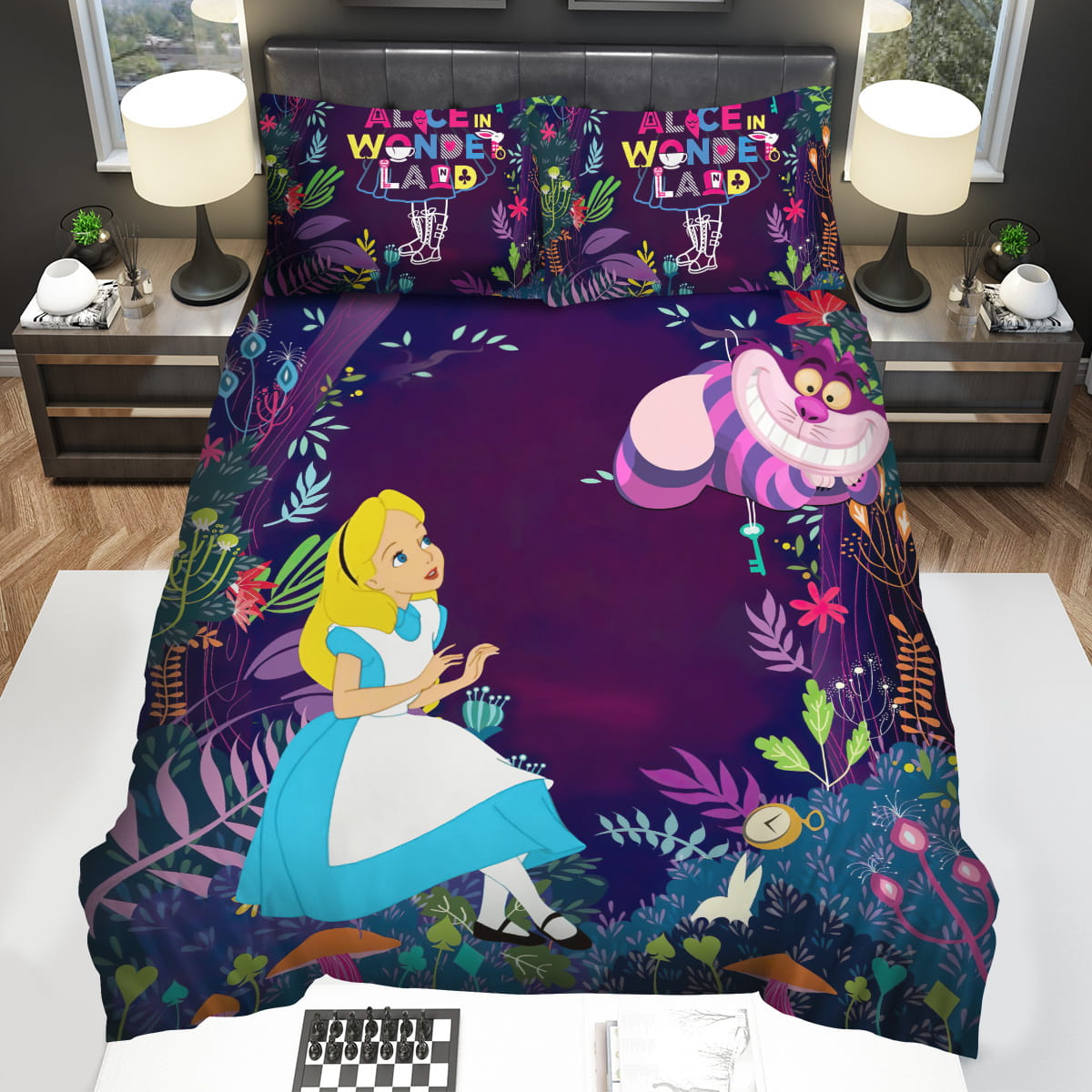 Alice In Wonderland Bedding Set Alice And Cheshire Cat Duvet Covers