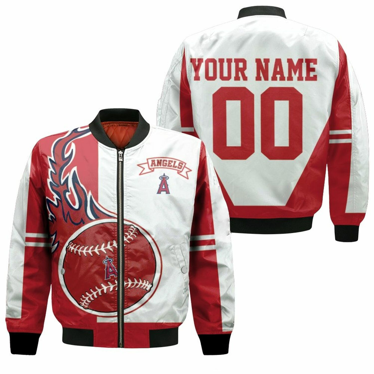 Los Angeles Angels Custom Name Number Bomber Jacket V3