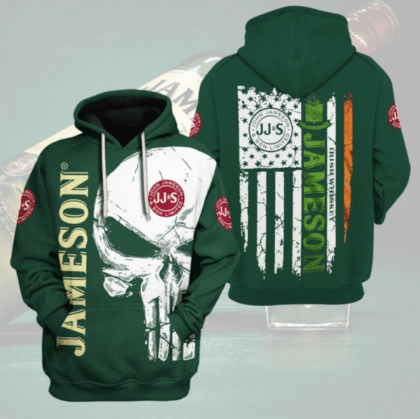 Jameson Irish Whiskey Skull Fan Gift, Jameson Irish Whiskey Aop Hoodie 427