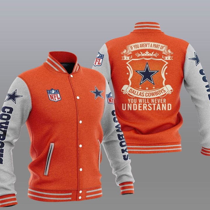Cowboys Orange Grey You Will Never Understand Baseball Jacket