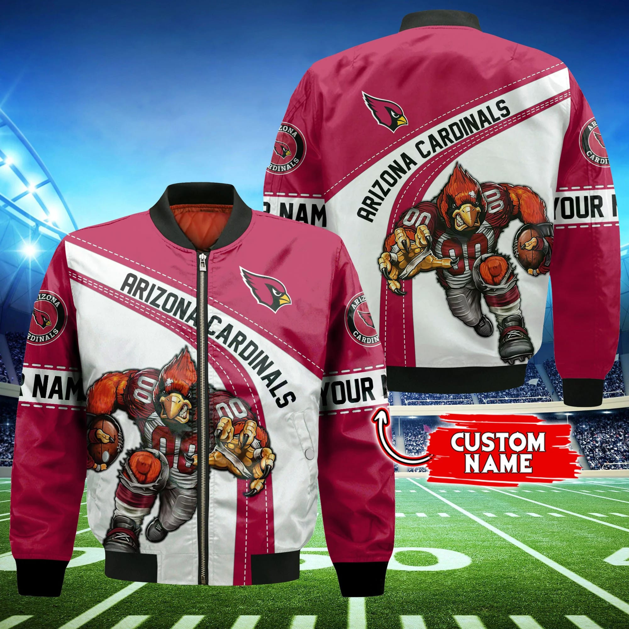 Arizona Cardinals Personalized Thick Bomber Jacket CS108
