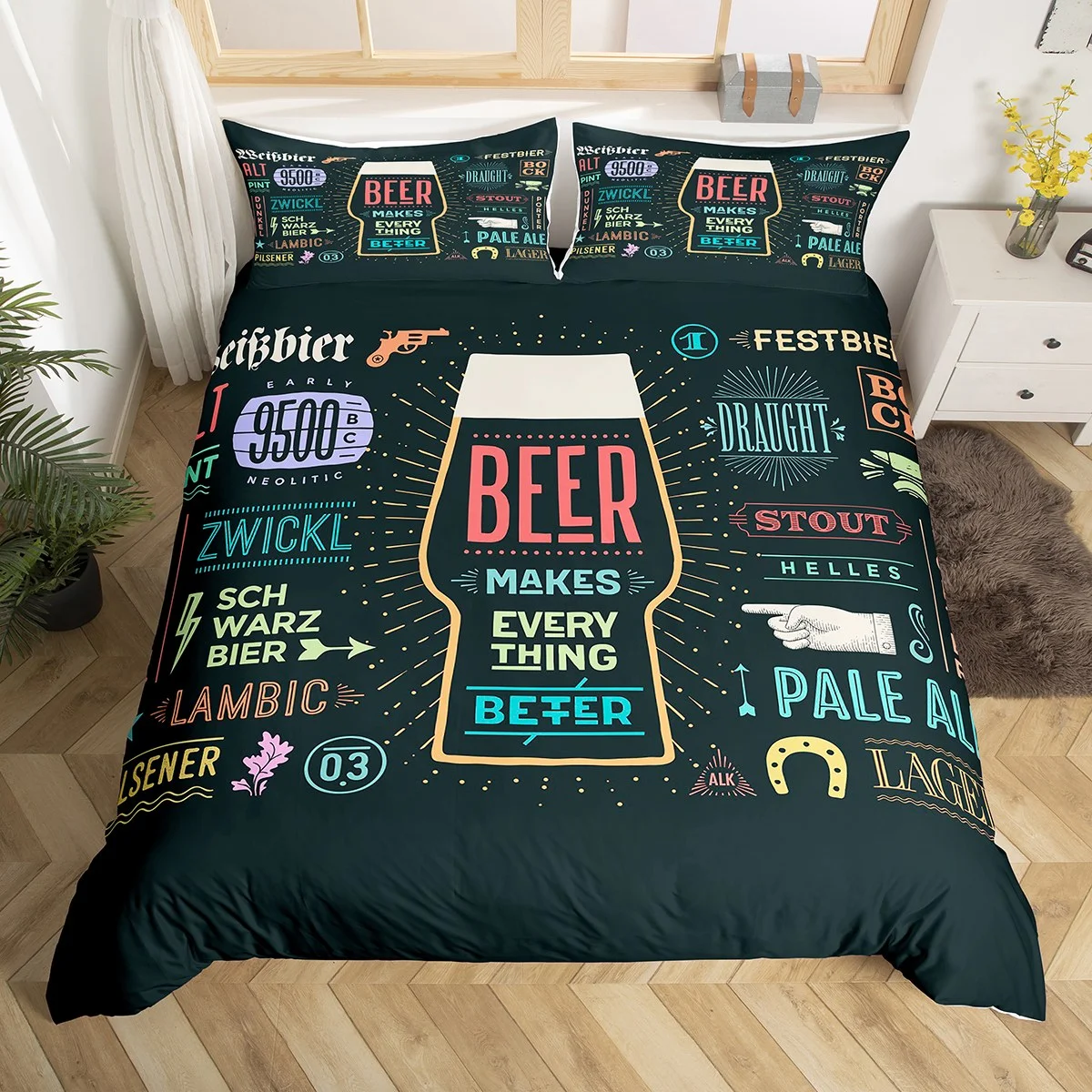 Beer Bedding Set Cowboy Bar Pub Restaurant Beer Duvet Covers