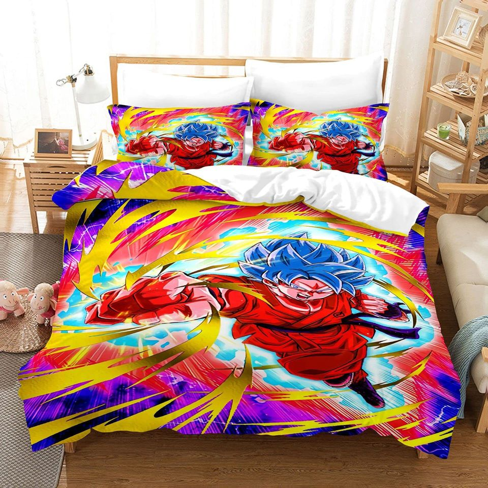Dragon Ball Bedding Set Son Goku Powerful Fight Duvet Covers