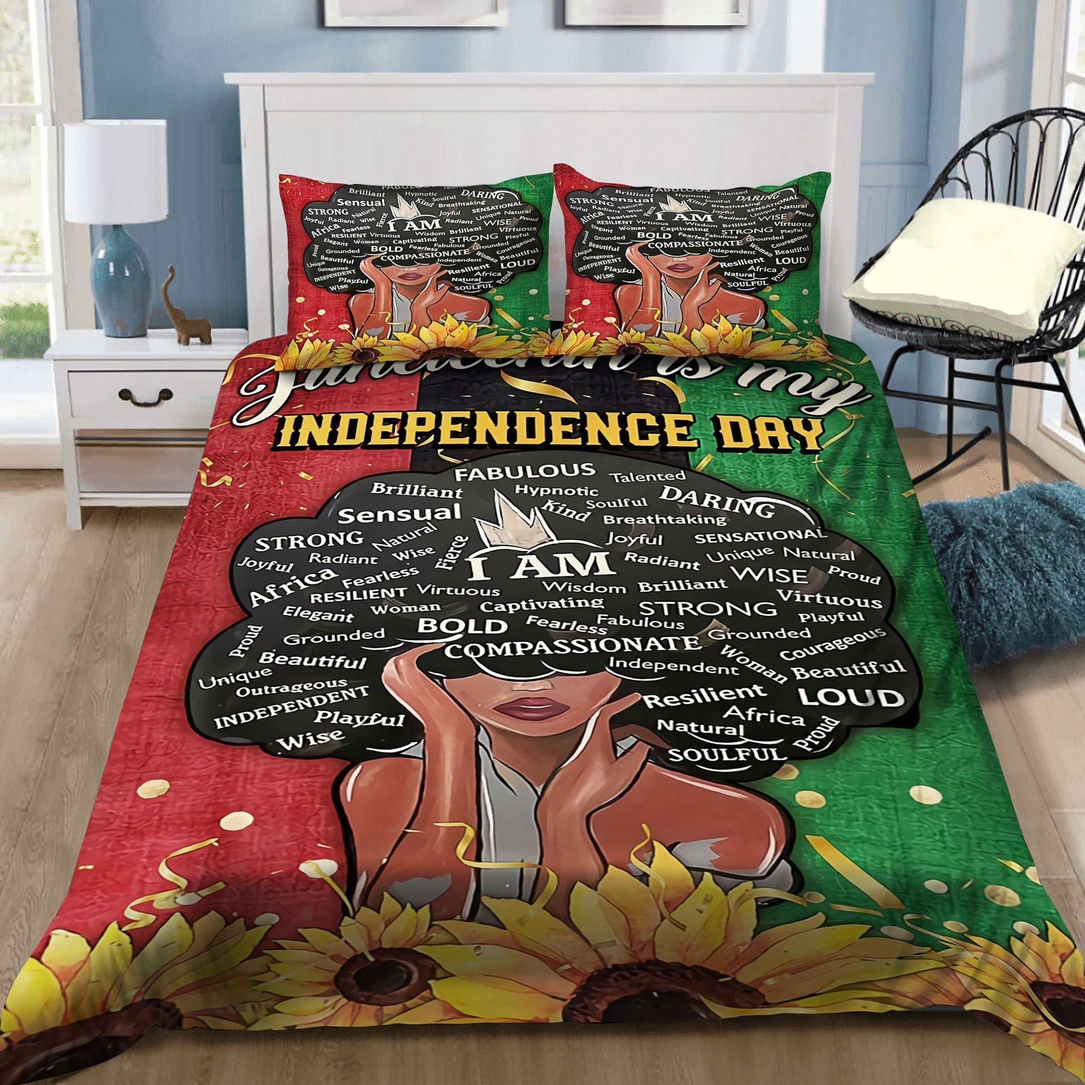 Juneteenth Bedding Set Juneteenth Is My Independence Day Black Girl Duvet Covers