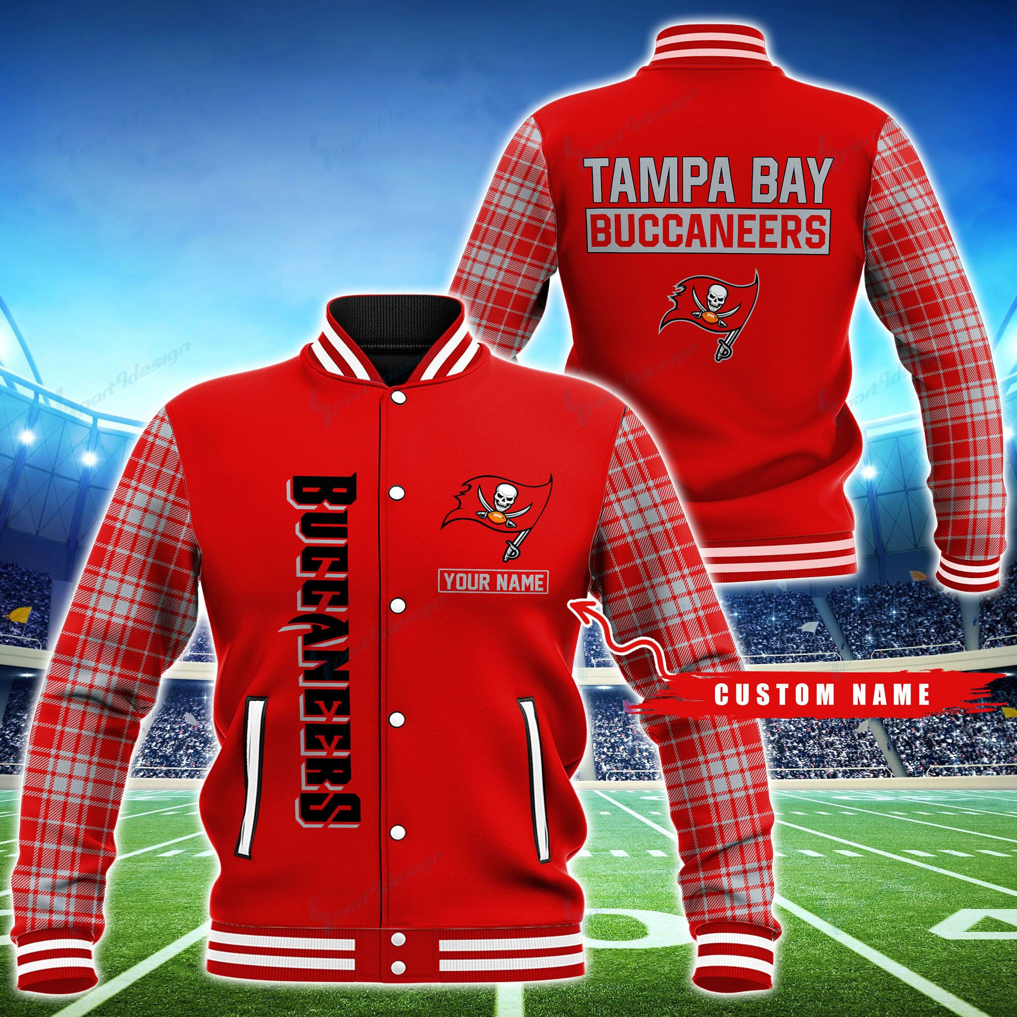 Tampa Bay Buccaneers Personalized Baseball Jacket BG62