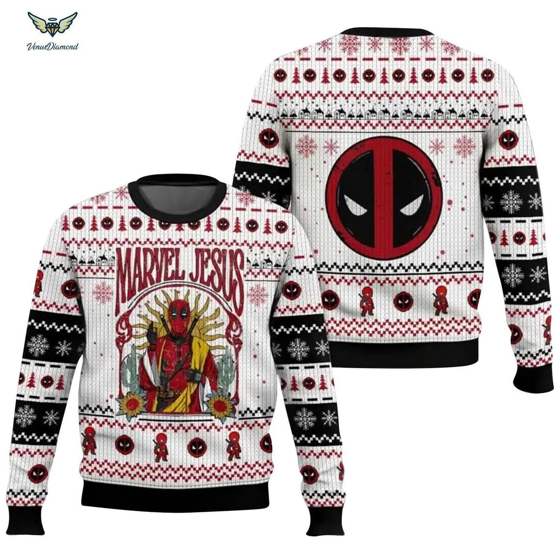 Deadpool Jesus Ugly Christmas Sweater