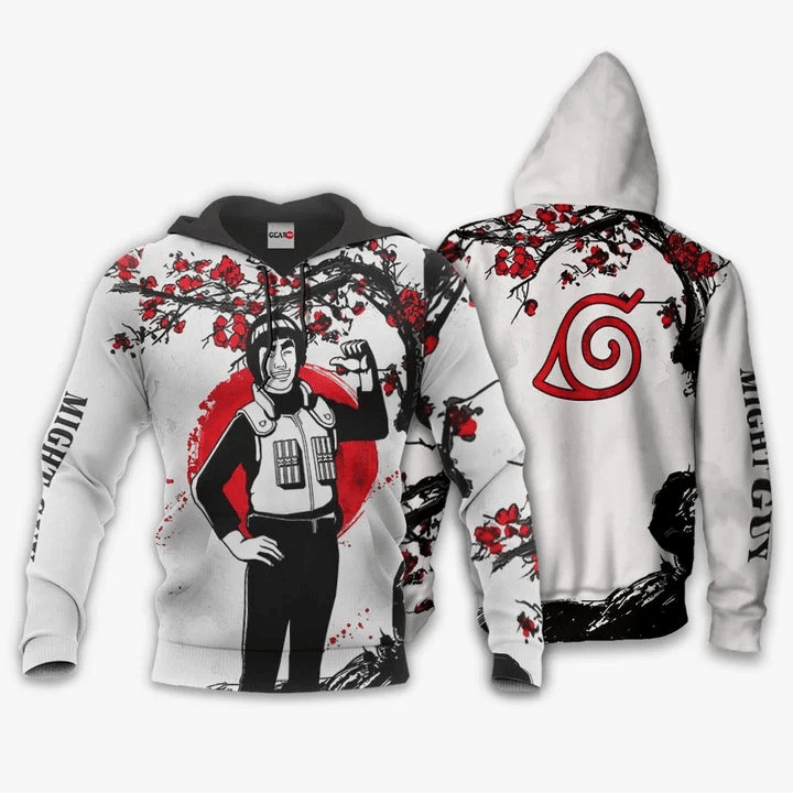 Might Guy Naruto 3d Hoodie Zip Hoodie
