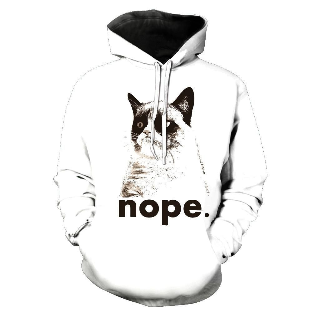 Nope Cat 3D All Over Print Hoodie & Zip Hoodie