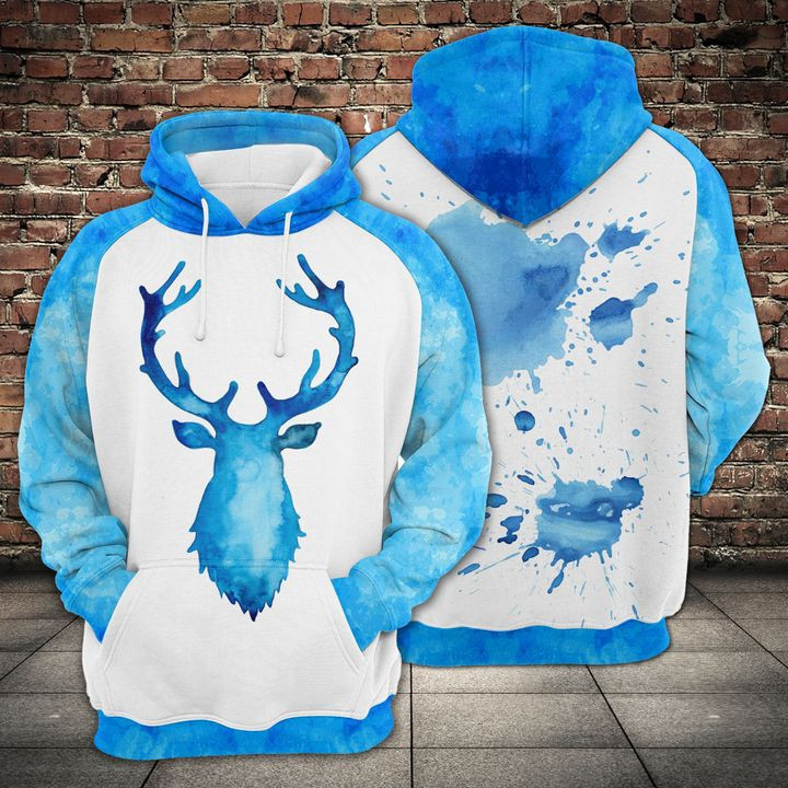 Blue Deer 3D All Over Print Hoodie & Zip Hoodie