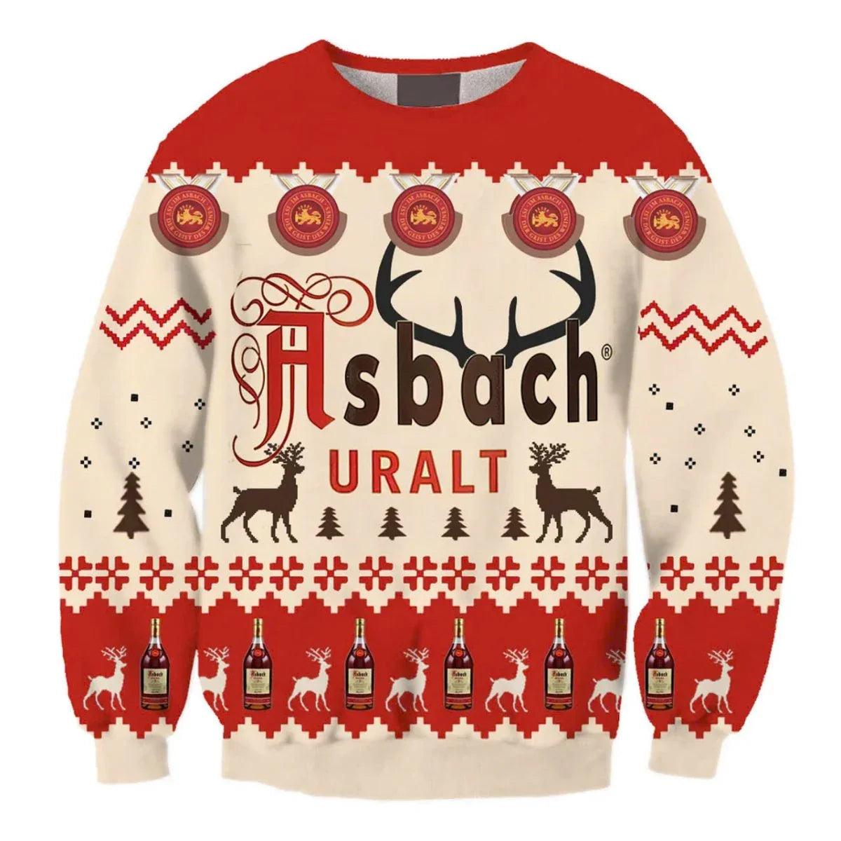 Asbach Uralt Christmas Reindeer Ugly Christmas Sweater