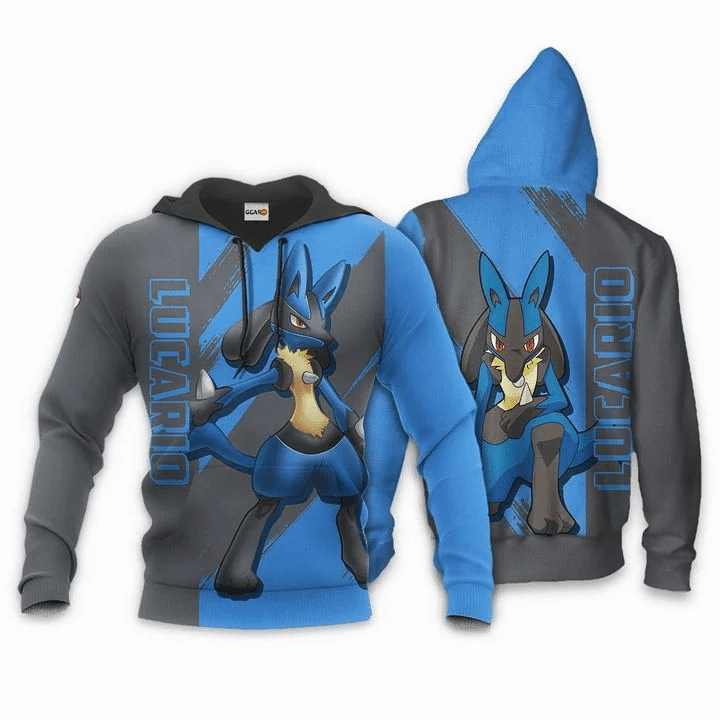 Lucario Pokemon 3d Hoodie Zip Hoodie