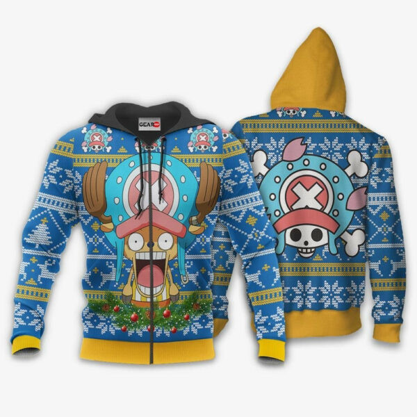 Chopper Ugly Christmas Sweater One Piece Anime 1k503 Cartoon Graphic Outfits Aop 3d Hoodie, Zip Hoodie 1703