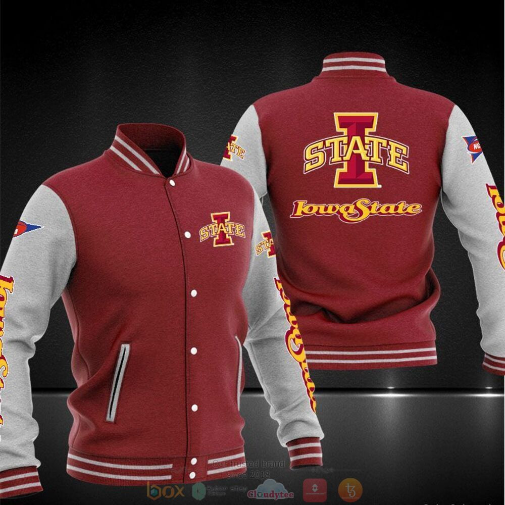 Iowa State Cyclones Red Grey Baseball Jacket